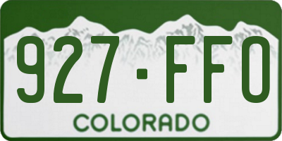 CO license plate 927FFO