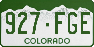 CO license plate 927FGE