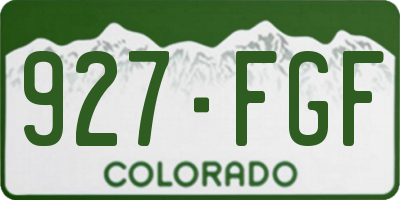 CO license plate 927FGF