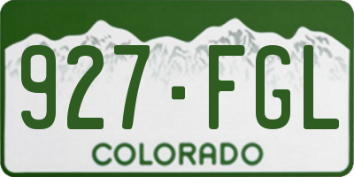 CO license plate 927FGL