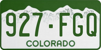 CO license plate 927FGQ
