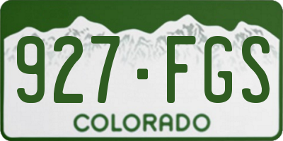CO license plate 927FGS
