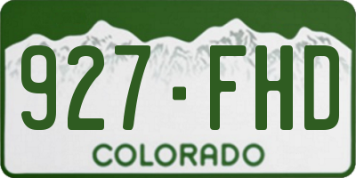 CO license plate 927FHD