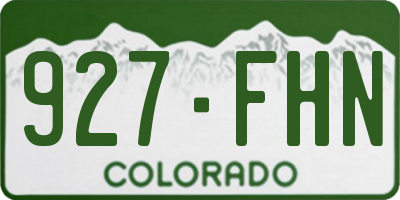 CO license plate 927FHN