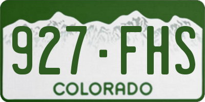 CO license plate 927FHS