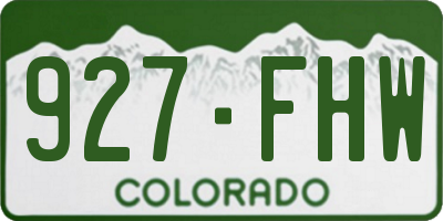 CO license plate 927FHW