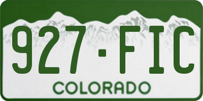 CO license plate 927FIC