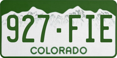CO license plate 927FIE