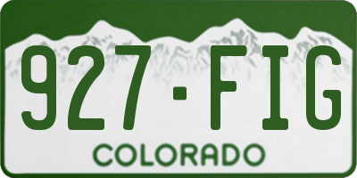 CO license plate 927FIG