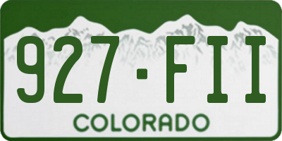 CO license plate 927FII