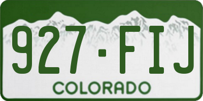 CO license plate 927FIJ