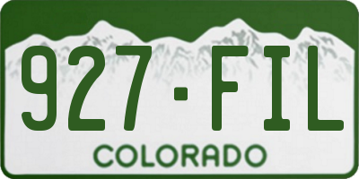 CO license plate 927FIL