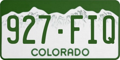 CO license plate 927FIQ
