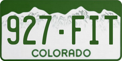 CO license plate 927FIT