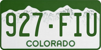 CO license plate 927FIU