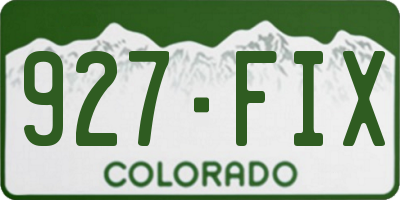 CO license plate 927FIX