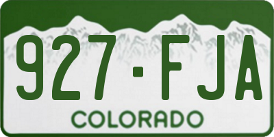 CO license plate 927FJA