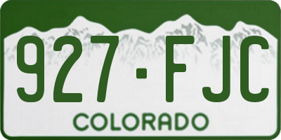CO license plate 927FJC