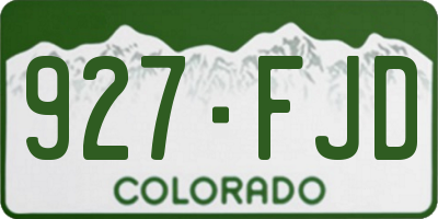 CO license plate 927FJD