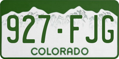CO license plate 927FJG