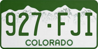 CO license plate 927FJI