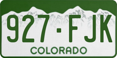 CO license plate 927FJK