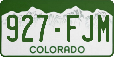CO license plate 927FJM