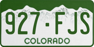 CO license plate 927FJS