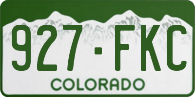 CO license plate 927FKC