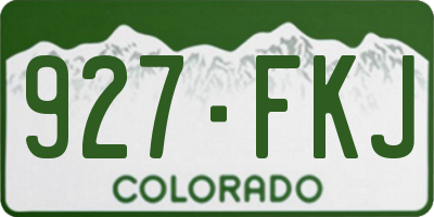 CO license plate 927FKJ