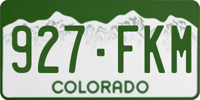CO license plate 927FKM