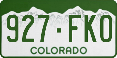 CO license plate 927FKO