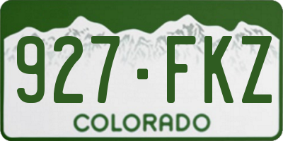 CO license plate 927FKZ