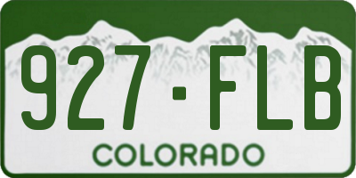 CO license plate 927FLB