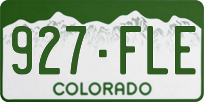 CO license plate 927FLE