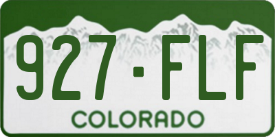 CO license plate 927FLF
