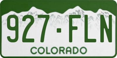 CO license plate 927FLN