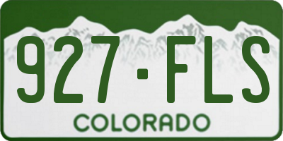 CO license plate 927FLS