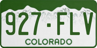 CO license plate 927FLV