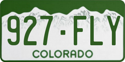 CO license plate 927FLY