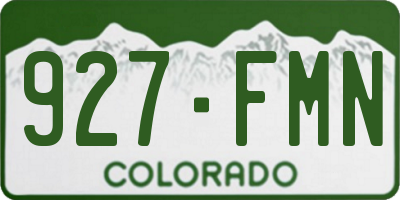 CO license plate 927FMN