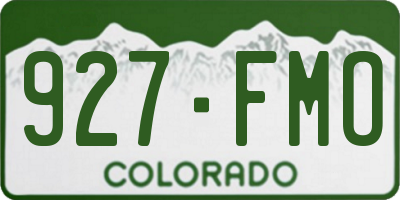 CO license plate 927FMO