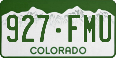 CO license plate 927FMU