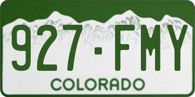 CO license plate 927FMY