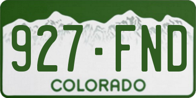CO license plate 927FND