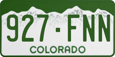 CO license plate 927FNN