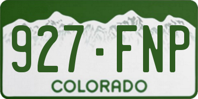CO license plate 927FNP