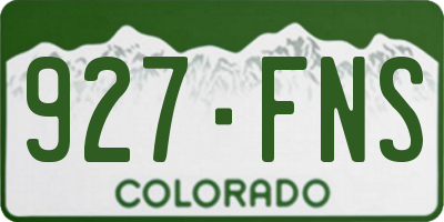 CO license plate 927FNS