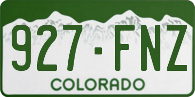 CO license plate 927FNZ