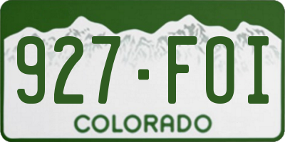CO license plate 927FOI